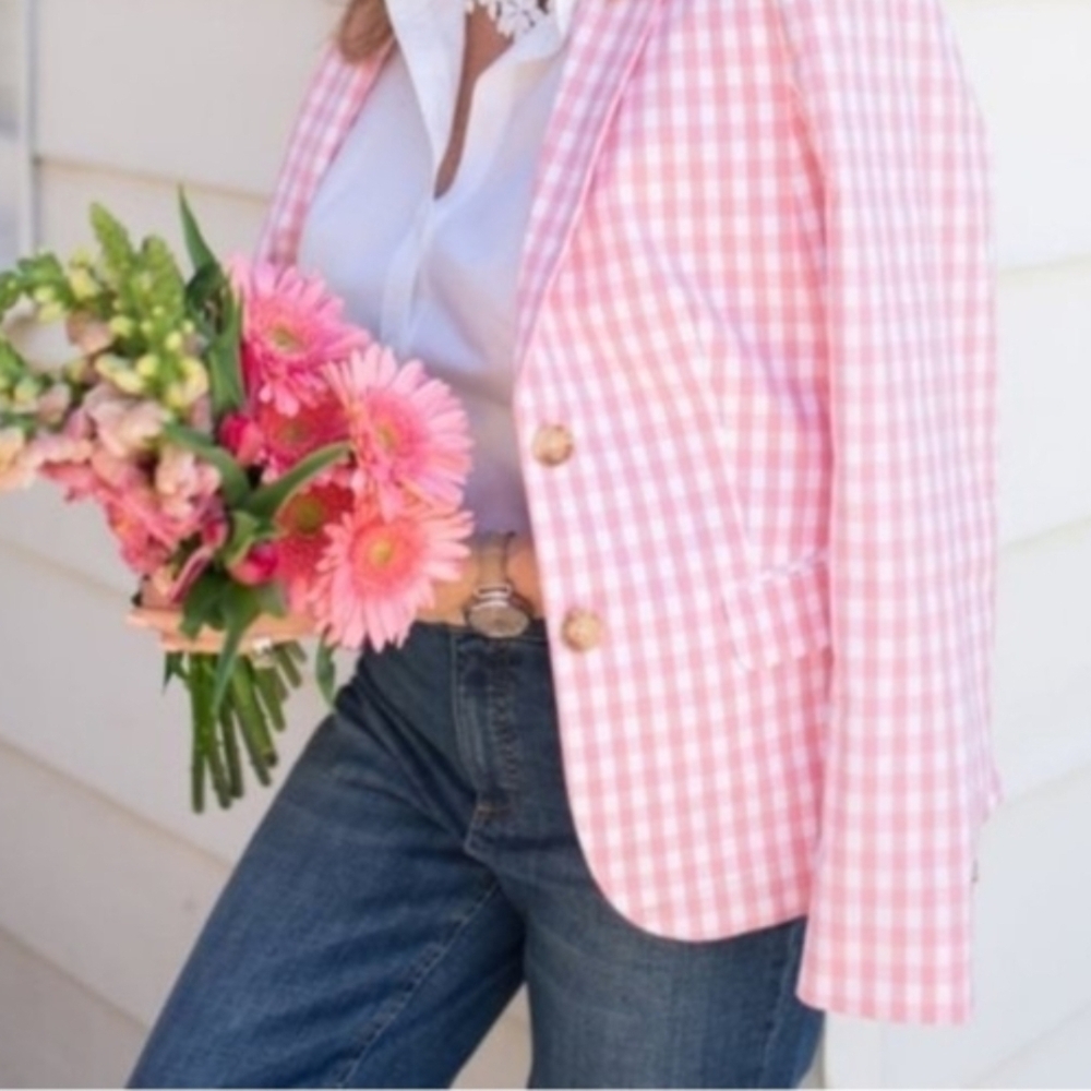 Womens Talbots Pink Gingham Check Blazer - Picture 9 of 10